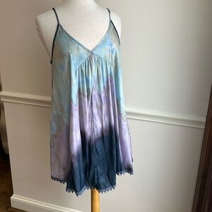 Free People Blue and Purple Mini Dress